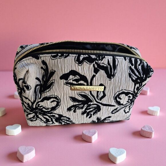Vince Camuto Handbags - New- Vince Camuto Black and Cream Floral Women's Pouch
